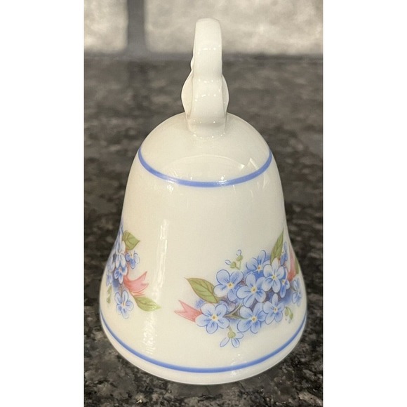 Vintage Small Jaeger Porcelain “Forget Me Not” Bell Bavaria Germany - Picture 4 of 6